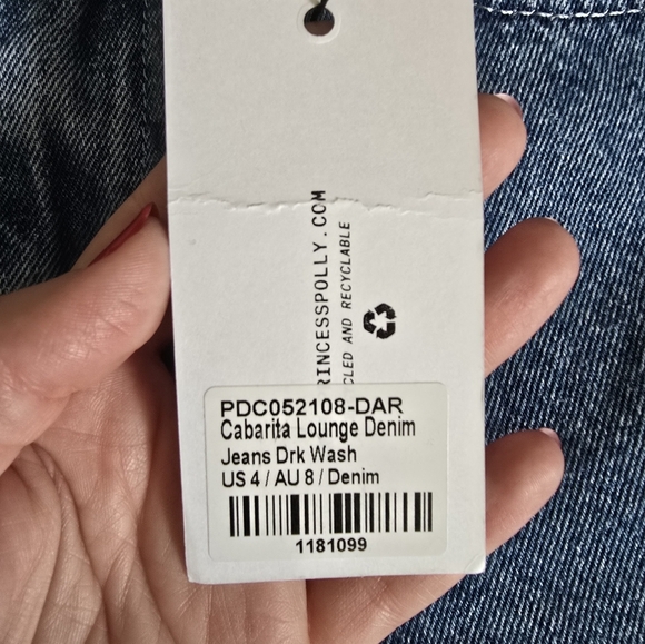 Princess Polly CABARITA Lounge Denim Flared Jeans Medium Wash size 4 NWT - Picture 5 of 9